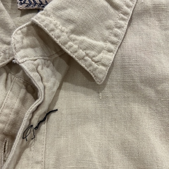 vintage embroidered cat tan button down shirt - Picture 5 of 11